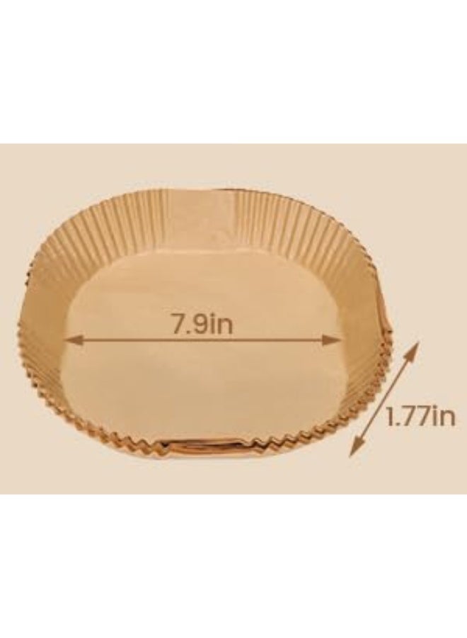 بطانات ورقية مربعة كبيرة للمقلاة الهوائية 7.9 in سريعة التنظيف مقاومة للزيت والماء ورقية غير لاصقة للخبز والشواء مناسبة للمقالي الهوائية 5‑8 كوارت - Image 3
